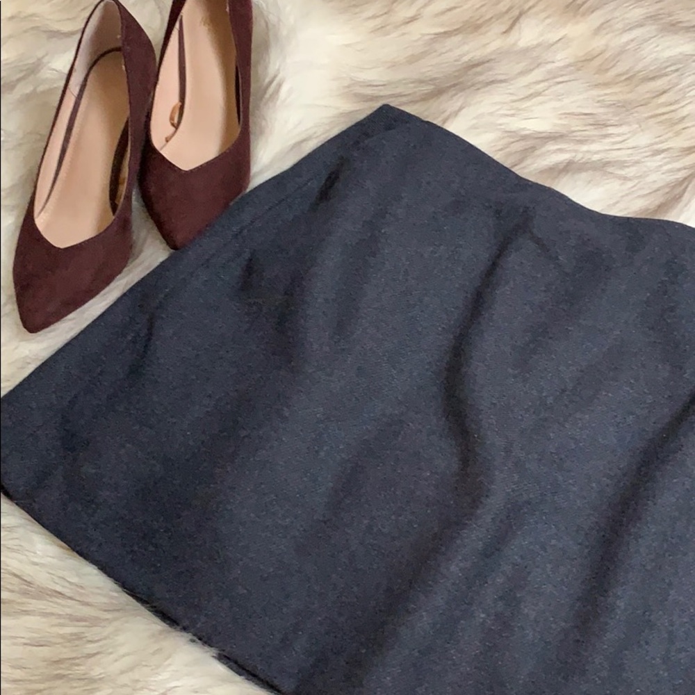 Navy pinstripe Wool Mini Skirt NWOT